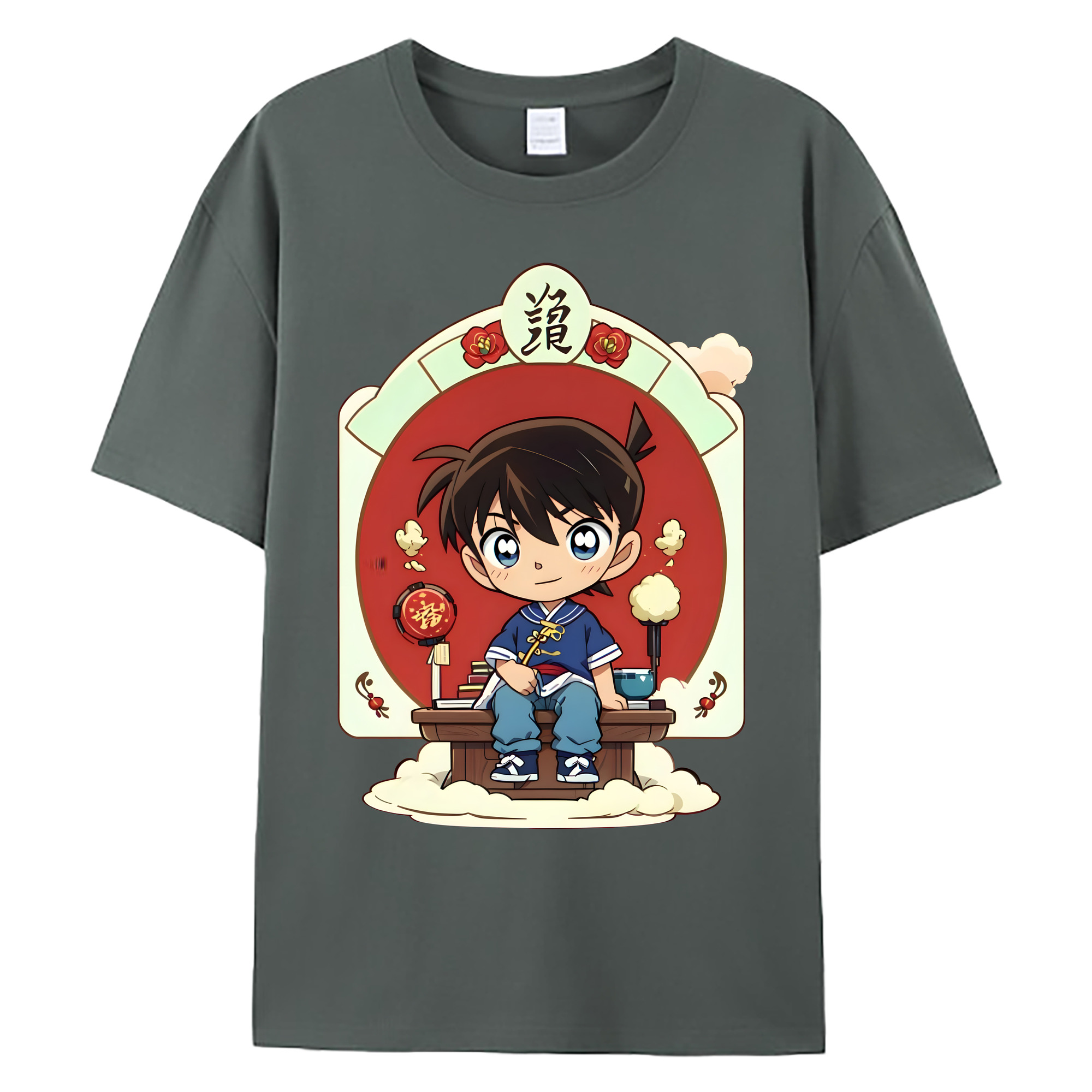 （画像用） 名探偵コナン 江戸川 コナン Detective Conan Conan Edogawa 綿100％ メンズ半袖Tシャツ｜肌触りやわらか＆通気性